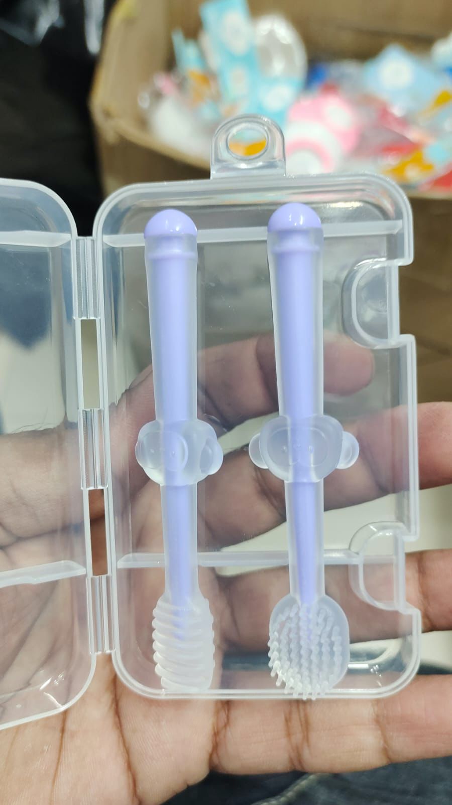 3 Pcs Baby Teeth Oral Care Silicone Toothbrush Set